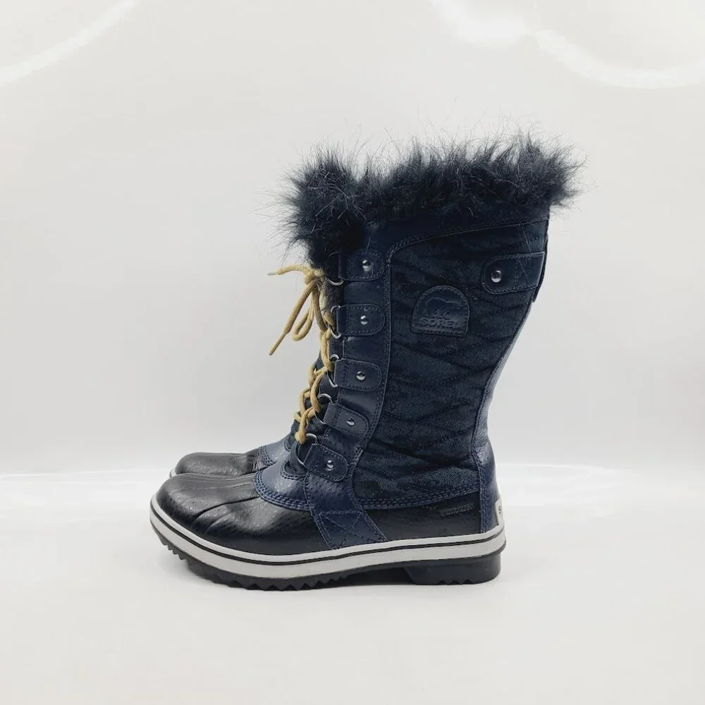 Sorel Women's Blue Black Tofino‎ II NL2584-464 Waterproof Winter Boots Size 8.5